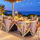 Floralia 100% Linen Tablecloth