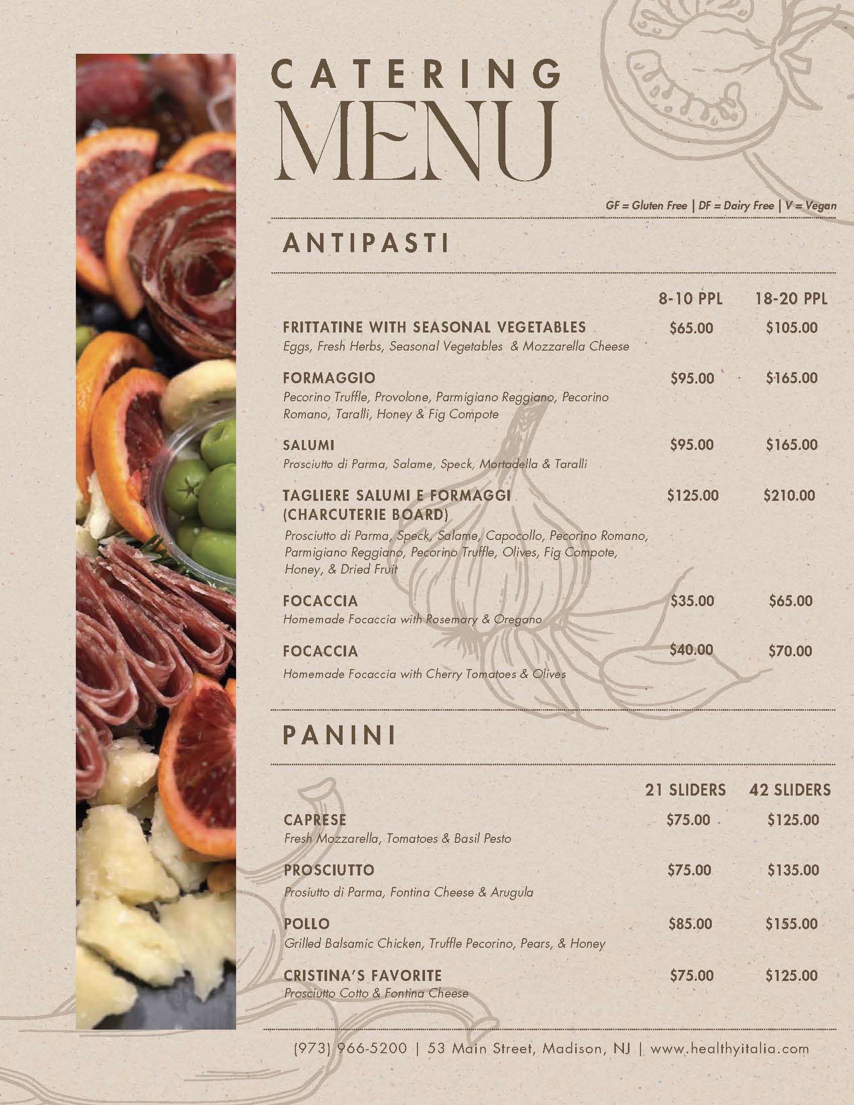 menu catering