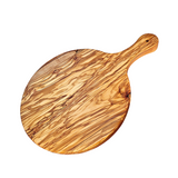 OLIVE WOOD ROUND CUTTING BOARD W/ HANDLE 43x30x2 CM
