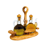 OLIVE WOOD OIL AND VINEGAR DISPENSER