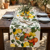 Amalfi Lemons Linen Table Runner
