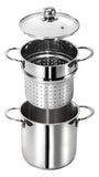Stainless Steel Set For Pasta 9 1/2 Inc With Glass Lid